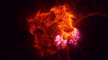 Soyut fraktal ışık arkaplanı 3 boyutlu oluşturuluyor