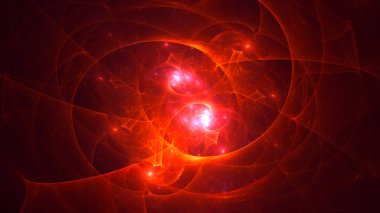 Soyut fraktal ışık arkaplanı 3 boyutlu oluşturuluyor