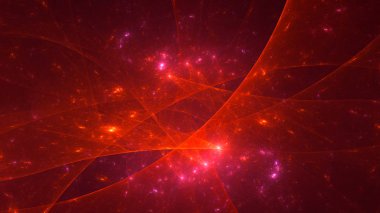 Soyut fraktal ışık arkaplanı 3 boyutlu oluşturuluyor