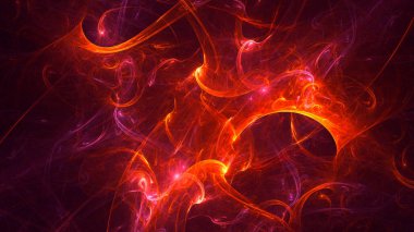 Soyut fraktal ışık arkaplanı 3 boyutlu oluşturuluyor