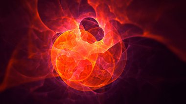 Soyut fraktal ışık arkaplanı 3 boyutlu oluşturuluyor