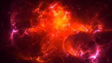 Soyut fraktal ışık arkaplanı 3 boyutlu oluşturuluyor