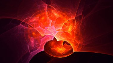 Soyut fraktal ışık arkaplanı 3 boyutlu oluşturuluyor