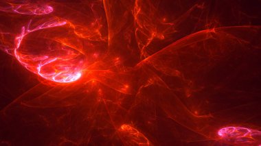 Soyut fraktal ışık arkaplanı 3 boyutlu oluşturuluyor