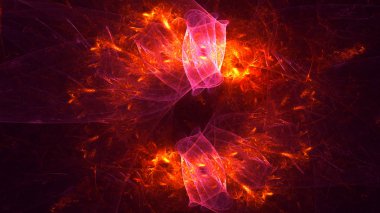 Soyut fraktal ışık arkaplanı 3 boyutlu oluşturuluyor