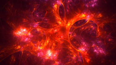 Soyut fraktal ışık arkaplanı 3 boyutlu oluşturuluyor