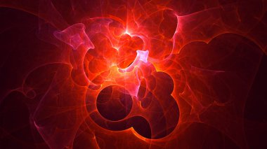 Soyut fraktal ışık arkaplanı 3 boyutlu oluşturuluyor