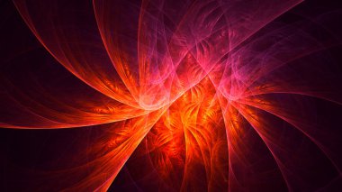 Soyut fraktal ışık arkaplanı 3 boyutlu oluşturuluyor