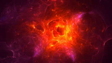 Soyut fraktal ışık arkaplanı 3 boyutlu oluşturuluyor