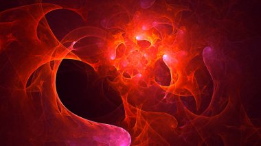 Soyut fraktal ışık arkaplanı 3 boyutlu oluşturuluyor