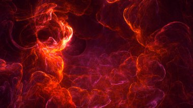 Soyut fraktal ışık arkaplanı 3 boyutlu oluşturuluyor