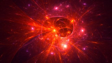 Soyut fraktal ışık arkaplanı 3 boyutlu oluşturuluyor