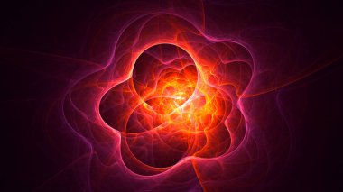 Soyut fraktal ışık arkaplanı 3 boyutlu oluşturuluyor