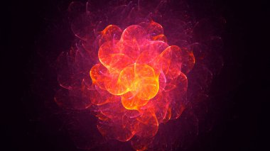 Soyut fraktal ışık arkaplanı 3 boyutlu oluşturuluyor