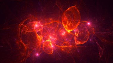 Soyut fraktal ışık arkaplanı 3 boyutlu oluşturuluyor