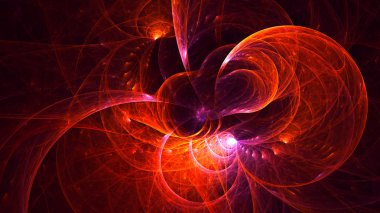 Soyut fraktal ışık arkaplanı 3 boyutlu oluşturuluyor