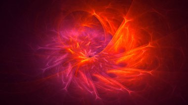 Soyut fraktal ışık arkaplanı 3 boyutlu oluşturuluyor