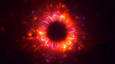 Soyut fraktal ışık arkaplanı 3 boyutlu oluşturuluyor