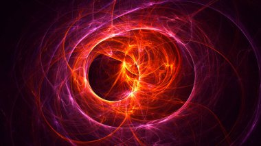 Soyut fraktal ışık arkaplanı 3 boyutlu oluşturuluyor