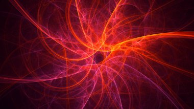 Soyut fraktal ışık arkaplanı 3 boyutlu oluşturuluyor