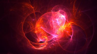 Soyut fraktal ışık arkaplanı 3 boyutlu oluşturuluyor