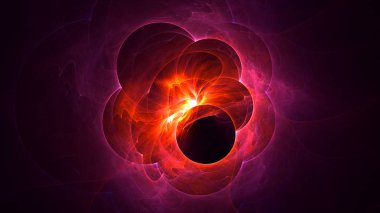 Soyut fraktal ışık arkaplanı 3 boyutlu oluşturuluyor