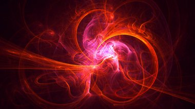 Soyut fraktal ışık arkaplanı 3 boyutlu oluşturuluyor