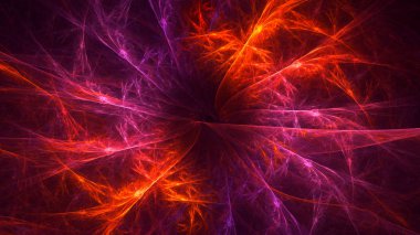 Soyut fraktal ışık arkaplanı 3 boyutlu oluşturuluyor