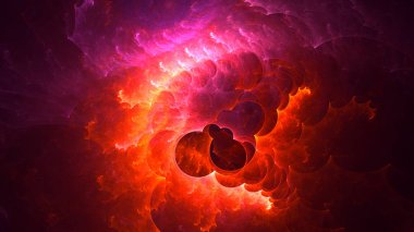 Soyut fraktal ışık arkaplanı 3 boyutlu oluşturuluyor