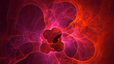 Soyut fraktal ışık arkaplanı 3 boyutlu oluşturuluyor