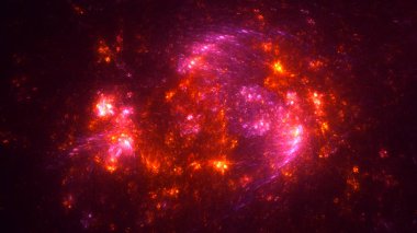 Soyut fraktal ışık arkaplanı 3 boyutlu oluşturuluyor