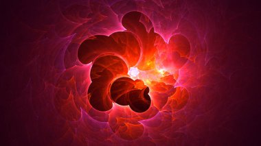 Soyut fraktal ışık arkaplanı 3 boyutlu oluşturuluyor