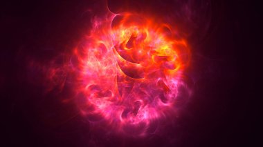 Soyut fraktal ışık arkaplanı 3 boyutlu oluşturuluyor