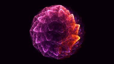 Soyut fraktal ışık arkaplanı 3 boyutlu oluşturuluyor