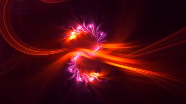 Soyut fraktal ışık arkaplanı 3 boyutlu oluşturuluyor