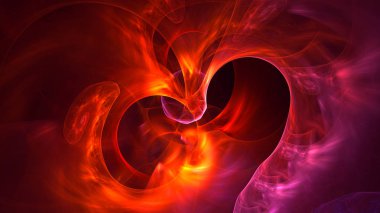 Soyut fraktal ışık arkaplanı 3 boyutlu oluşturuluyor