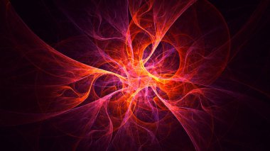 Soyut fraktal ışık arkaplanı 3 boyutlu oluşturuluyor