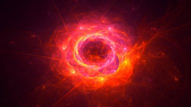 Soyut fraktal ışık arkaplanı 3 boyutlu oluşturuluyor