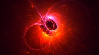 Soyut fraktal ışık arkaplanı 3 boyutlu oluşturuluyor