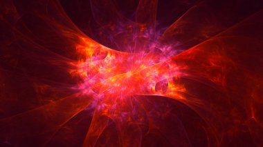 Soyut fraktal ışık arkaplanı 3 boyutlu oluşturuluyor