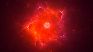 Soyut fraktal ışık arkaplanı 3 boyutlu oluşturuluyor