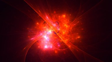 Soyut fraktal ışık arkaplanı 3 boyutlu oluşturuluyor