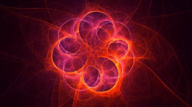 Soyut fraktal ışık arkaplanı 3 boyutlu oluşturuluyor
