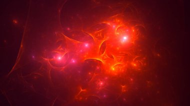 Soyut fraktal ışık arkaplanı 3 boyutlu oluşturuluyor