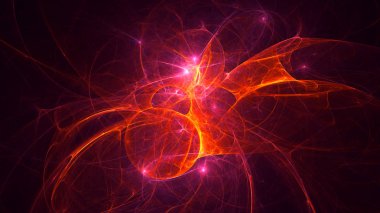 Soyut fraktal ışık arkaplanı 3 boyutlu oluşturuluyor