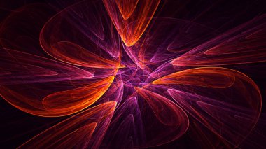 Soyut fraktal ışık arkaplanı 3 boyutlu oluşturuluyor