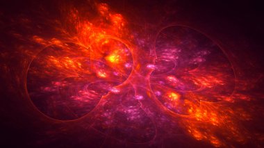 Soyut fraktal ışık arkaplanı 3 boyutlu oluşturuluyor