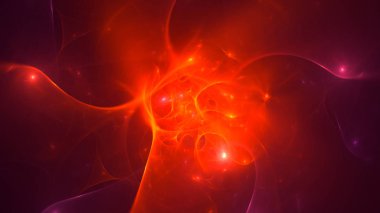 Soyut fraktal ışık arkaplanı 3 boyutlu oluşturuluyor