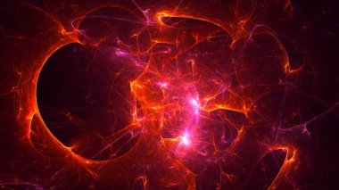 Soyut fraktal ışık arkaplanı 3 boyutlu oluşturuluyor