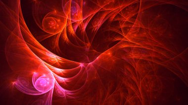 Soyut fraktal ışık arkaplanı 3 boyutlu oluşturuluyor